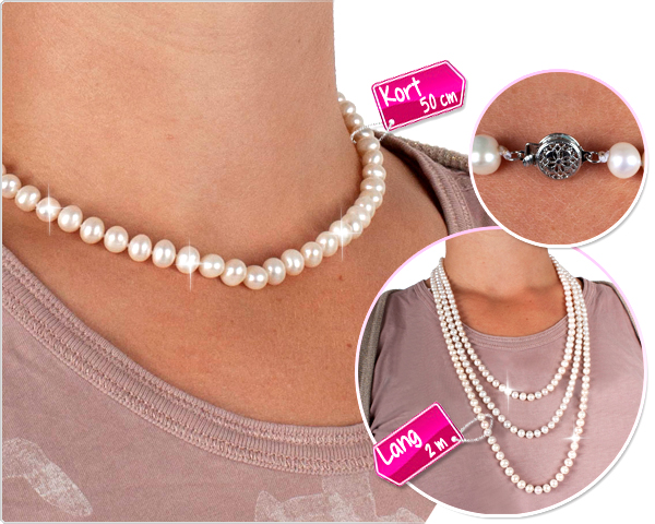 1 Day Fly Lady - Elegante Parelketting Van Chinese Zoetwaterparels 1 Day Fly Lady - Elegante Parelketting Van Chinese Zoetwaterparels