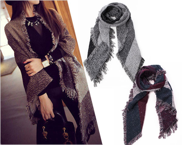 1 Day Fly Lady - Elegante Winter Sjaal Pashmina En Wol In Twee Dessins