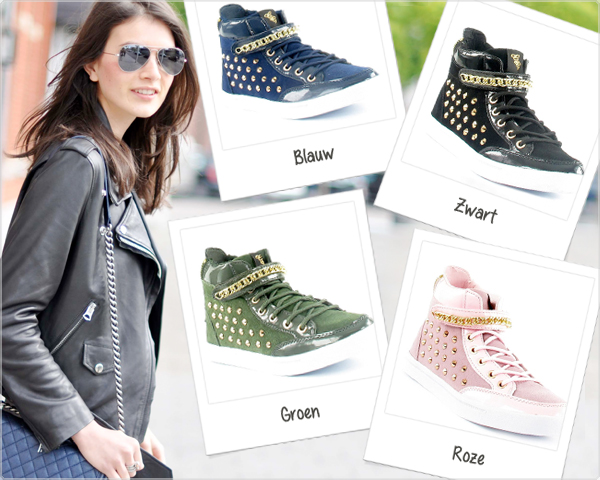 1 Day Fly Lady - Glitz&Glam Sneaker Met Studs