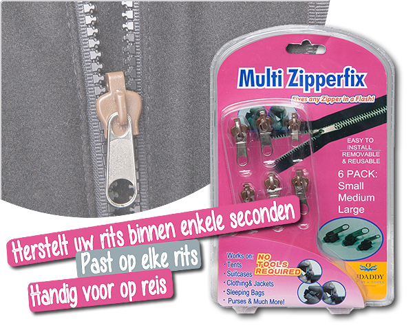 1 Day Fly Lady - Herstel Je Rits Met Multi Zipperfix 1 Day Fly Lady - Herstel Je Rits Met Multi Zipperfix