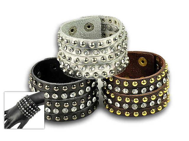 1 Day Fly Lady - Hippe Leren Armband Met Studs 1 Day Fly Lady - Hippe Leren Armband Met Studs