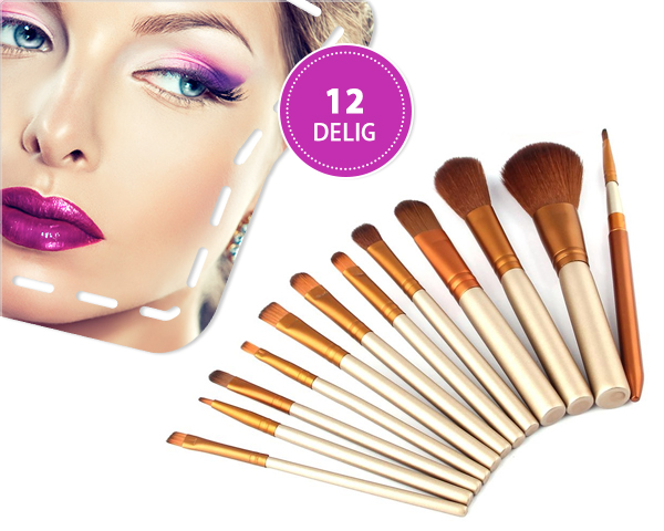 1 Day Fly Lady - Ideale 12-Delige Make-Up Kwastenset 1 Day Fly Lady - Ideale 12-Delige Make-Up Kwastenset