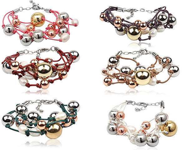 1 Day Fly Lady - Leren Parel Armbanden 1 Day Fly Lady - Leren Parel Armbanden