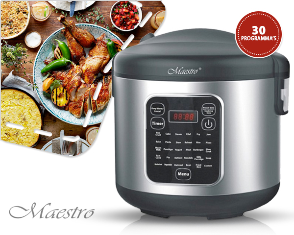 1 Day Fly Lady - Maestro Multicooker 5 Liter Met 30 Programma's 1 Day Fly Lady - Maestro Multicooker 5 Liter Met 30 Programma's