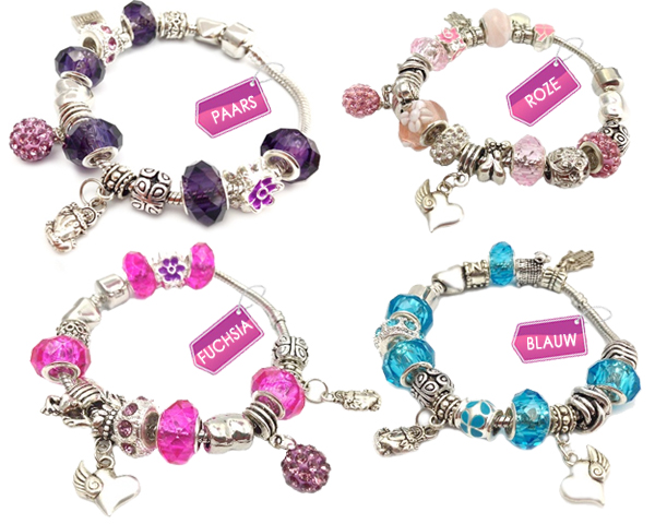 1 Day Fly Lady - Pandora-Stijl Zilverkleurige Kralenarmbanden 1 Day Fly Lady - Pandora-Stijl Zilverkleurige Kralenarmbanden