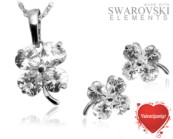 1 Day Fly Lady - Swarovski Elements Flower Sieradenset 1 Day Fly Lady - Swarovski Elements Flower Sieradenset