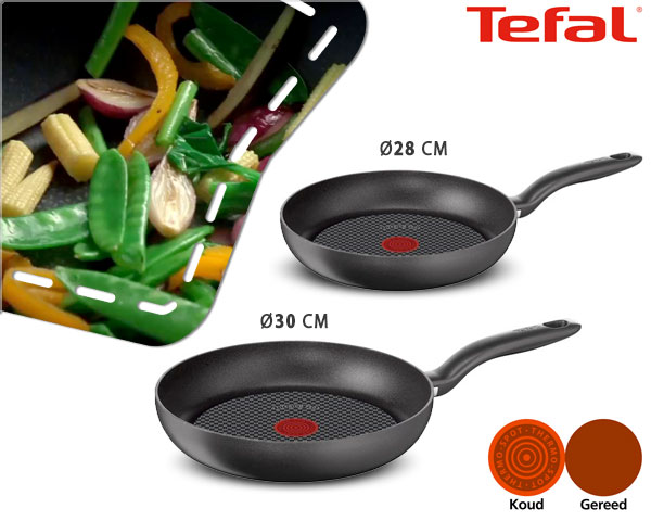 1 Day Fly Lady - Tefal Hard Titanium Koekenpan Met Thermo-​Spot