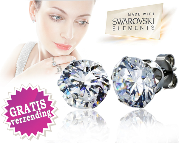 1 Day Fly Lady - Tijdloze Zilveren Swarovski Oorknopjes 1 Day Fly Lady - Tijdloze Zilveren Swarovski Oorknopjes