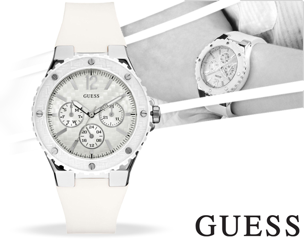 1 Day Fly Lady - Trendy Guess Wit Dameshorloge