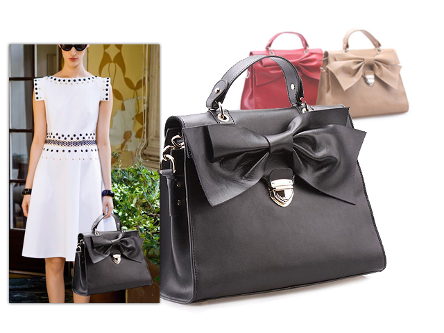 1 Day Fly Lady - Trendy Leren Tas Met Strik 1 Day Fly Lady - Trendy Leren Tas Met Strik