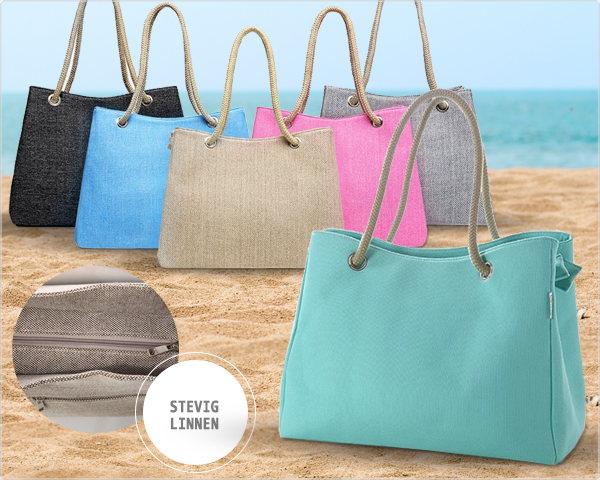 1 Day Fly Lady - Trendy Linnen Tas In 6 Verschillende Kleuren