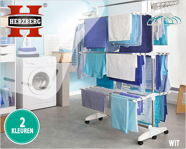 1 Day Fly Lady - Uitklapbaar Droogrek Met Drie Hanglagen 1 Day Fly Lady - Uitklapbaar Droogrek Met Drie Hanglagen