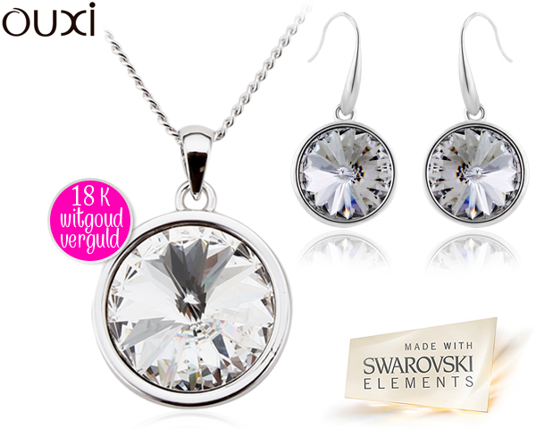 1 Day Fly Lady - Vergulde Ketting En Oorbellen Met Swarovski Elements 1 Day Fly Lady - Vergulde Ketting En Oorbellen Met Swarovski Elements