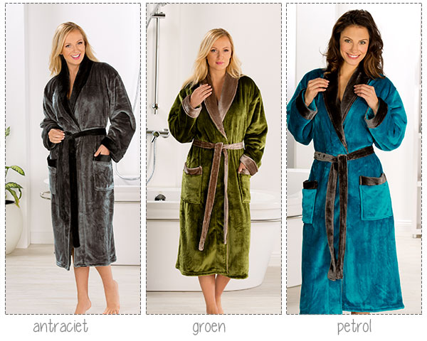 1 Day Fly Lady - Zijdezachte Dames Badjas Met Sjaalkraag 1 Day Fly Lady - Zijdezachte Dames Badjas Met Sjaalkraag