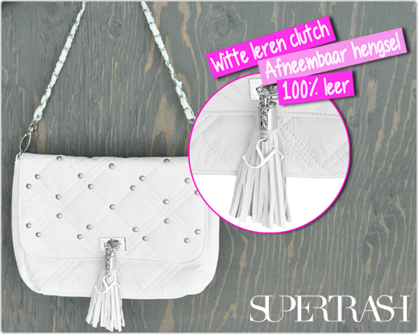 1 Day Fly Lady - Zomerse Witte Supertrash Clutch 1 Day Fly Lady - Zomerse Witte Supertrash Clutch