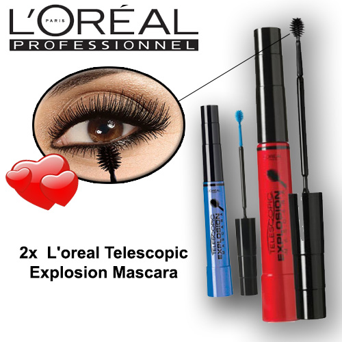 1masterdeal - 2X L'oréal Zwarte Telescopic Mascara 1masterdeal - 2X L'oréal Zwarte Telescopic Mascara