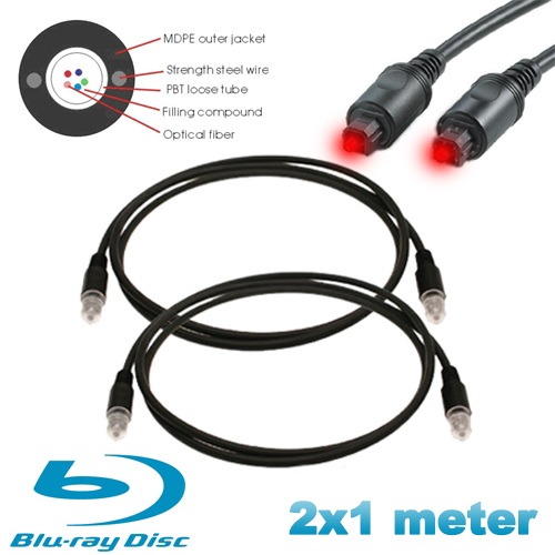 1masterdeal - 2X Toslink Optische Digitale Kabel (1M) 1masterdeal - 2X Toslink Optische Digitale Kabel (1M)