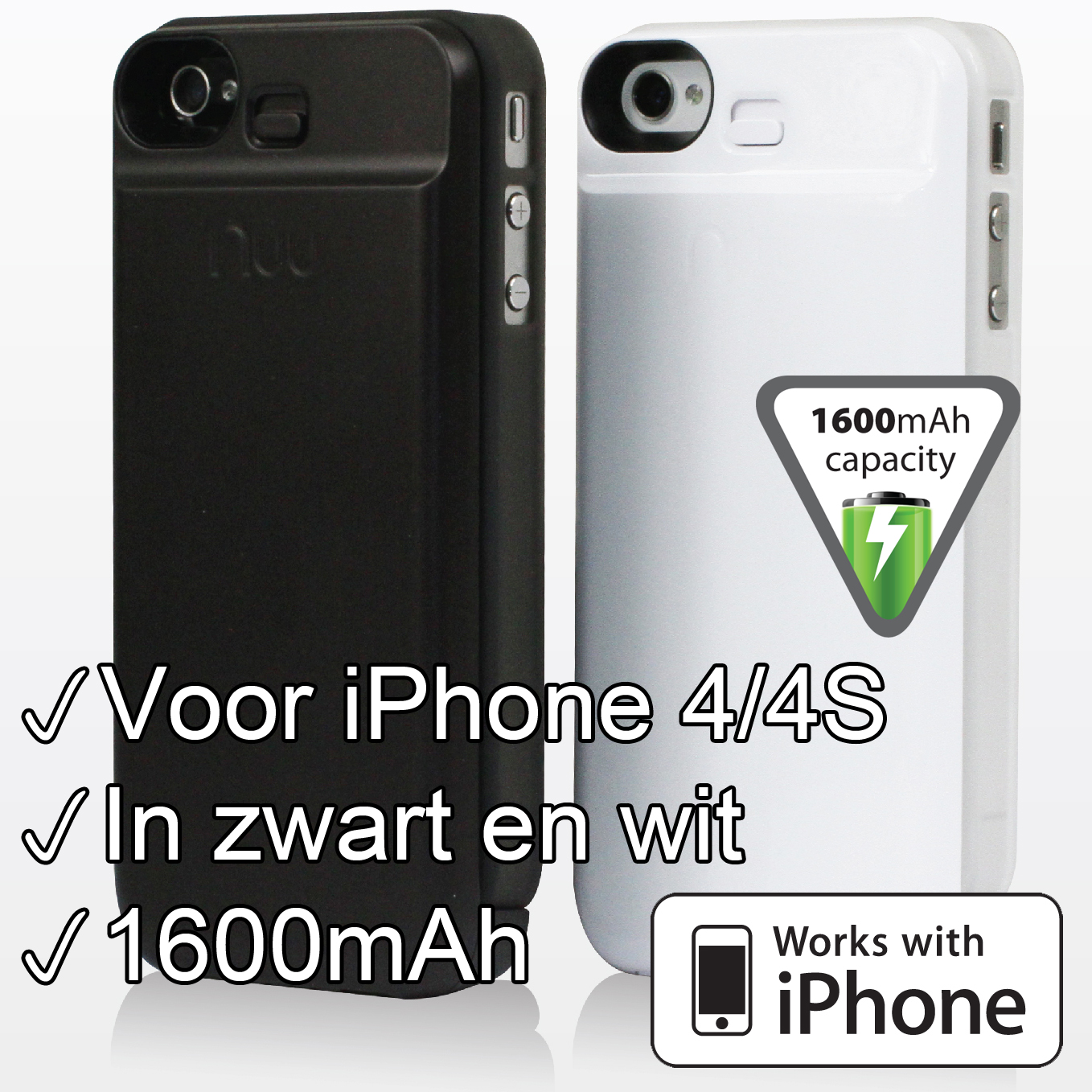 1masterdeal - Afneembare Batterij Voor Iphone 4/4S