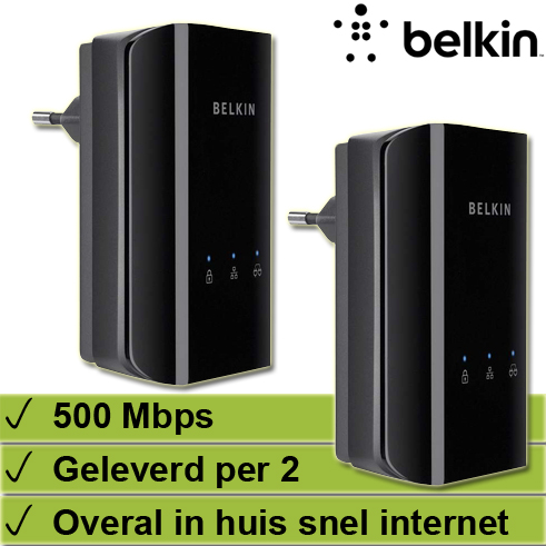 1masterdeal - Belkin Hd500 Powerline-adapter (2 Stuks) 1masterdeal - Belkin Hd500 Powerline-adapter (2 Stuks)