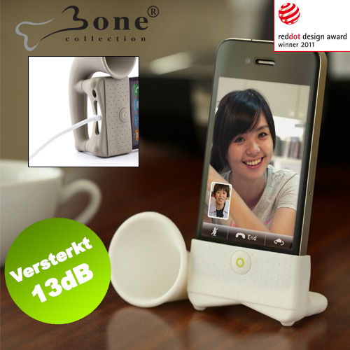 1masterdeal - Bone Horn Stand (Wit) Voor Iphone 4/4S