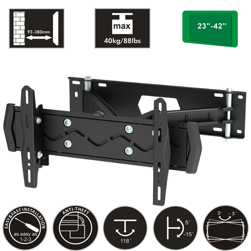 1masterdeal - Full Motion Heavy Duty Muurbeugel 1masterdeal - Full Motion Heavy Duty Muurbeugel