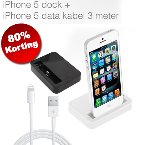 1masterdeal - Iphone 5 Dock + Datakabel (3 Meter) 1masterdeal - Iphone 5 Dock + Datakabel (3 Meter)