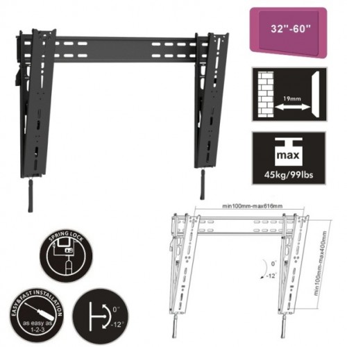 1masterdeal - Kantelbare Televisie (32"-60") Muurbeugel 1masterdeal - Kantelbare Televisie (32"-60") Muurbeugel