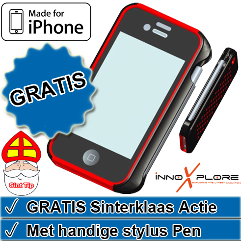 1masterdeal - Protection Case+stylus Voor Iphone 4G