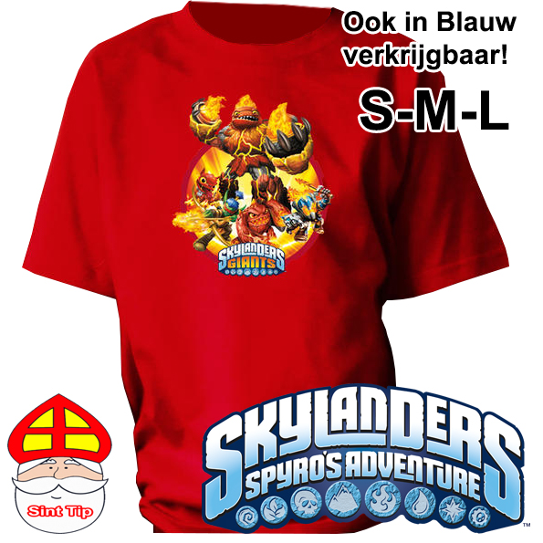 1masterdeal - Skylander Giants T-shirts Rood En Blauw