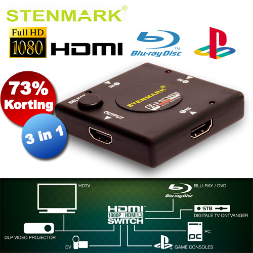 1masterdeal - Stenmark 3 In 1 Autohdmi Switch
