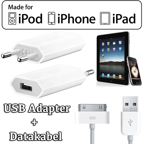 1masterdeal - Usb Power Adapter + Kabel Voor Iphone 1masterdeal - Usb Power Adapter + Kabel Voor Iphone