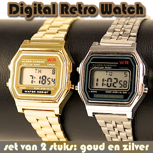 24 Deluxe - 2X Digitale Retro Horloges