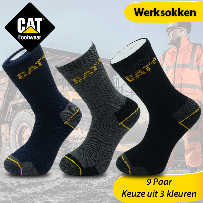 24 Deluxe - 9 Paar Cat Werksokken