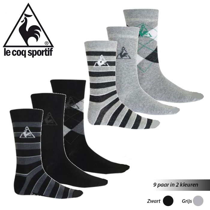 24 Deluxe - 9 Paar Le Coq Sportif Herensokken 24 Deluxe - 9 Paar Le Coq Sportif Herensokken