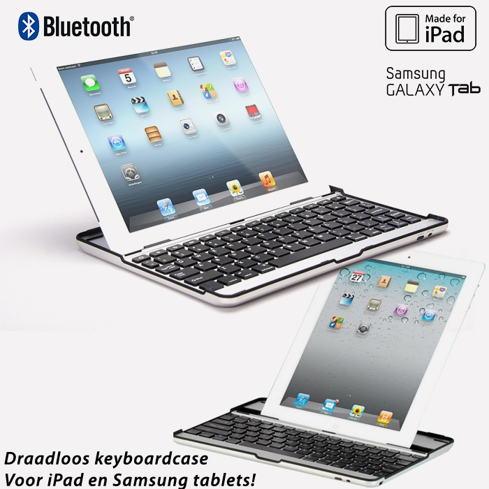 24 Deluxe - Aluminium Keyboardcase Voor Ipad Of Galaxy Tab, Note 24 Deluxe - Aluminium Keyboardcase Voor Ipad Of Galaxy Tab, Note