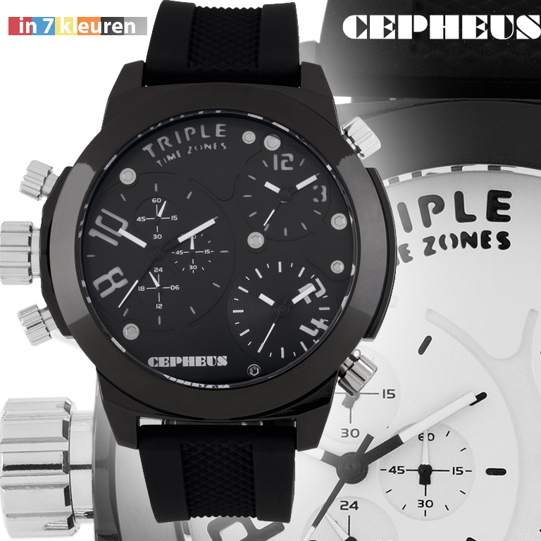 24 Deluxe - Cepheus Triple Time Xxl Horloge 24 Deluxe - Cepheus Triple Time Xxl Horloge