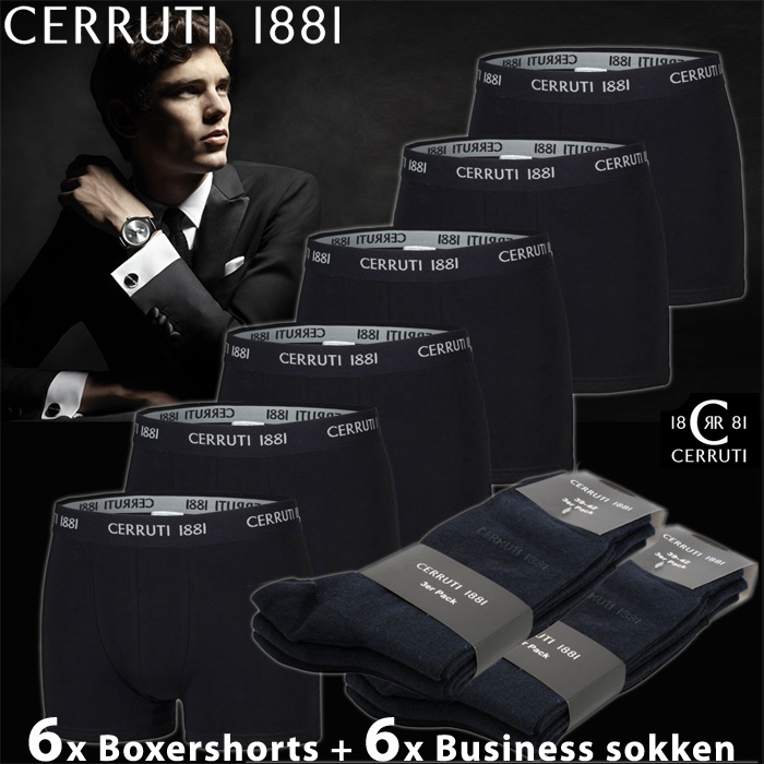 24 Deluxe - Cerruti 1881 Business Set: 6 Boxers + 6 Sokken