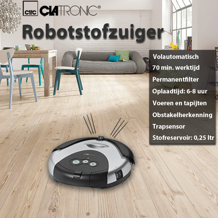 24 Deluxe - Clatronic Volautomatische Robotstofzuiger 24 Deluxe - Clatronic Volautomatische Robotstofzuiger