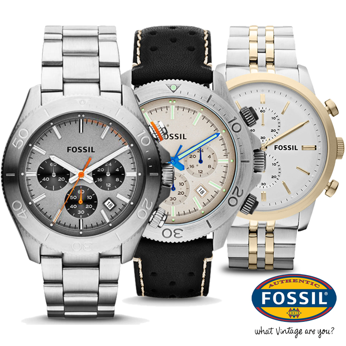 24 Deluxe - Fossil Chronograaf Herenhorloges 24 Deluxe - Fossil Chronograaf Herenhorloges