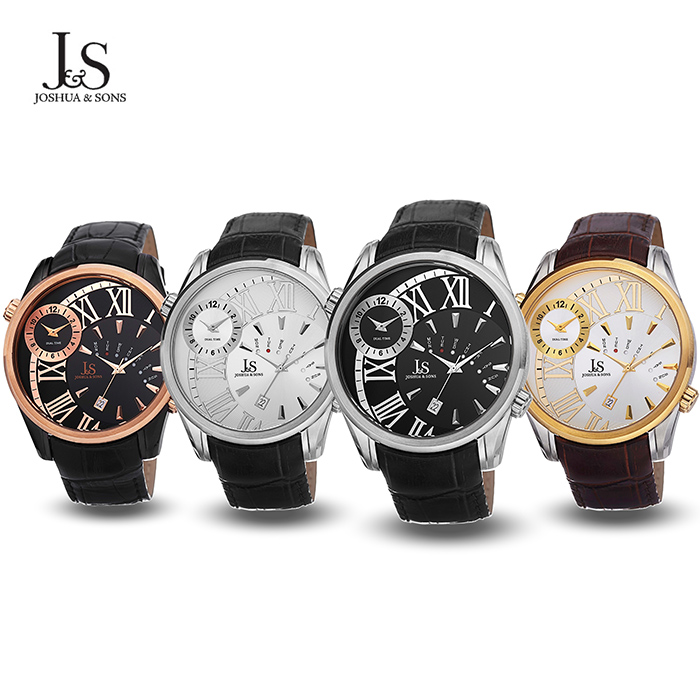 24 Deluxe - Joshua & Sons Dual Time Xl Horloge