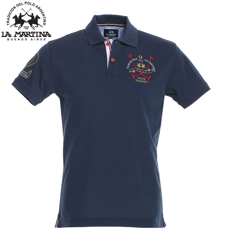 24 Deluxe - La Martina Slim Fit Heren Poloshirt 24 Deluxe - La Martina Slim Fit Heren Poloshirt