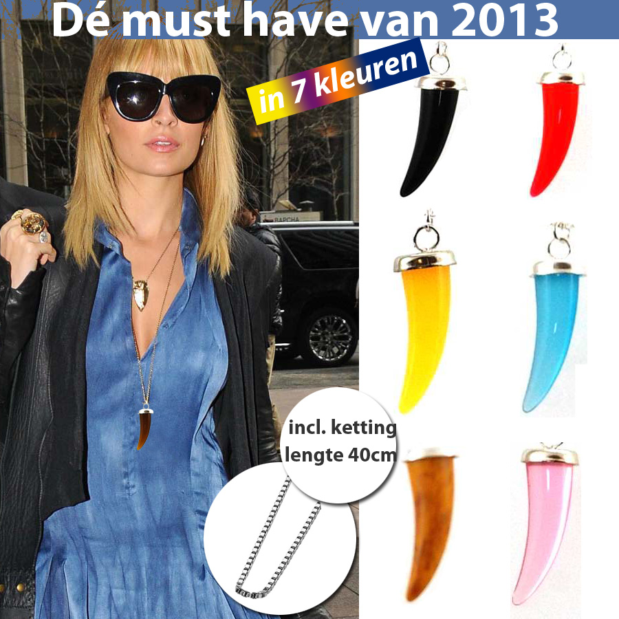 24 Deluxe - Lange Ketting Met Slagtand Hanger 24 Deluxe - Lange Ketting Met Slagtand Hanger