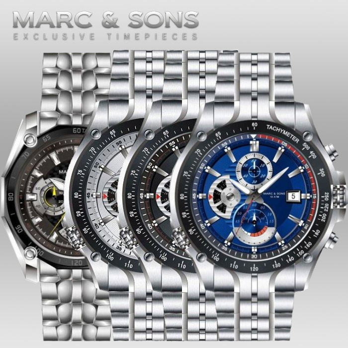 24 Deluxe - Marc & Sons Chronograaf Horloges 24 Deluxe - Marc & Sons Chronograaf Horloges