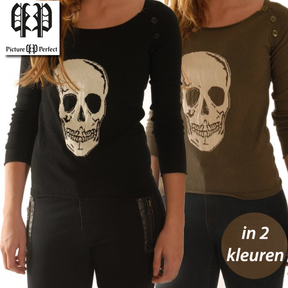24 Deluxe - Picture Pefect Skull Sweater