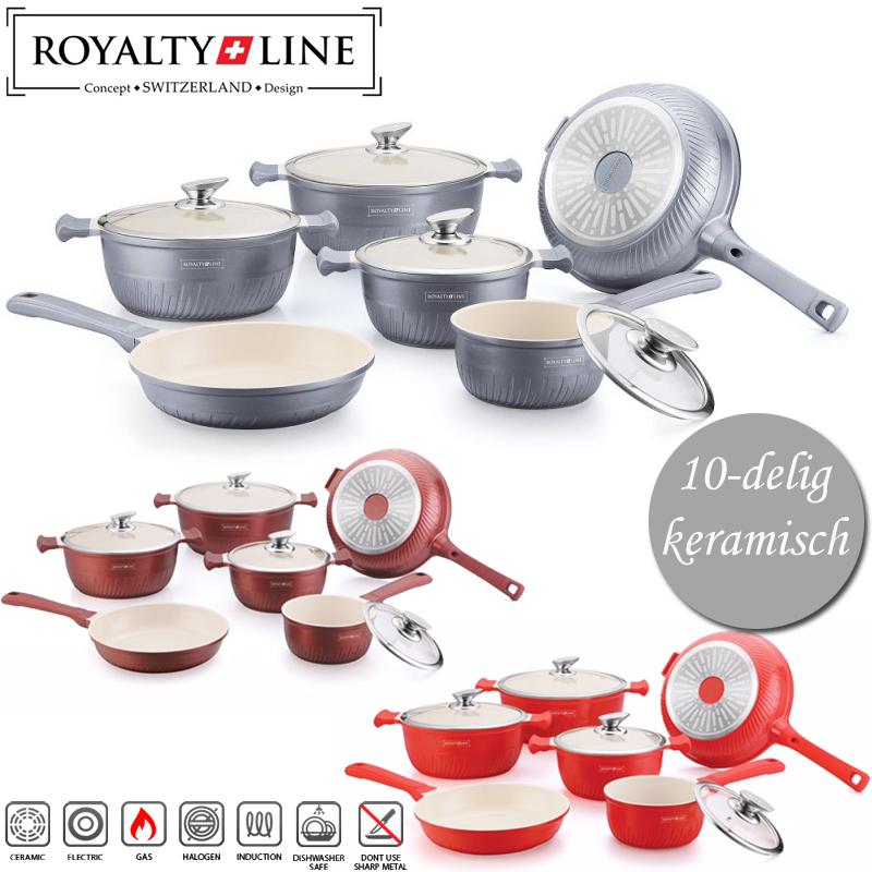 24 Deluxe - Royalty Line 10-Delige Keramische Pannenset 24 Deluxe - Royalty Line 10-Delige Keramische Pannenset