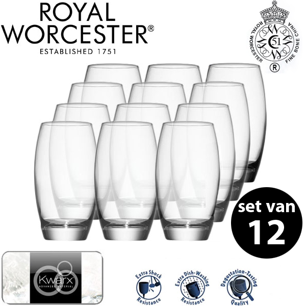 24 Deluxe - Set Van 12 Royal Worcester Design Glazen