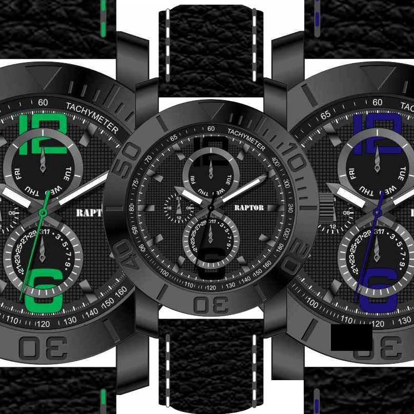 24 Deluxe - Stoer Xxl Horloge Van Raptor