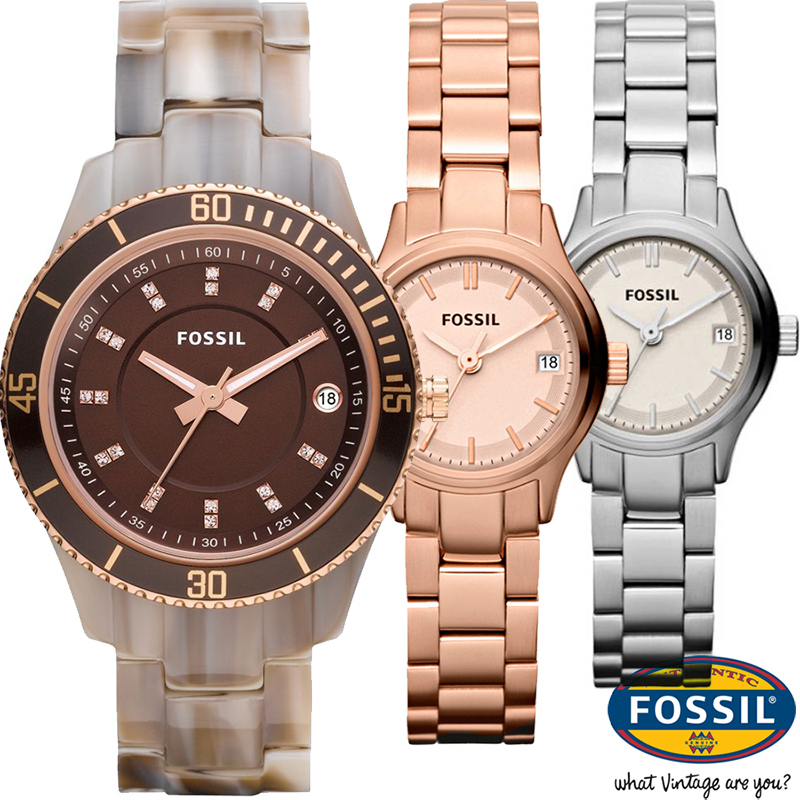 24 Deluxe - Trendy Fossil Dameshorloges