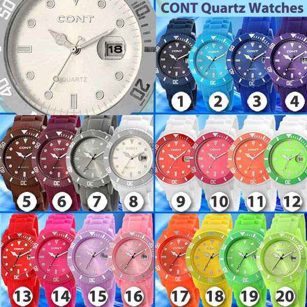 24 Deluxe - Unisex Gummi Quartz Horloge Div Kleuren