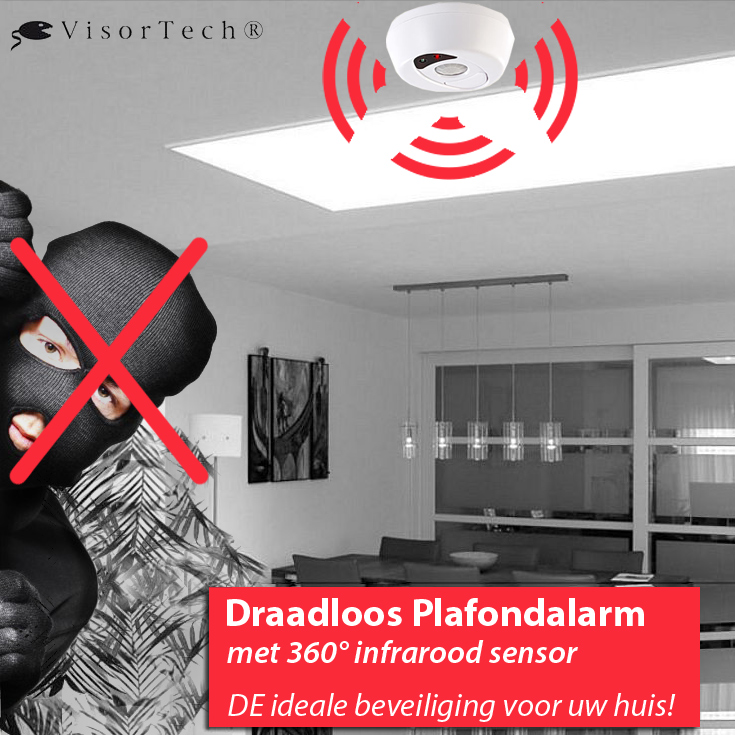 24 Deluxe - Visortech Draadloos Plafondalarm